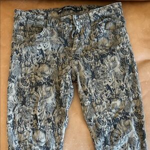 Women's Printed Abstract Brown-Black Skinny Jeans